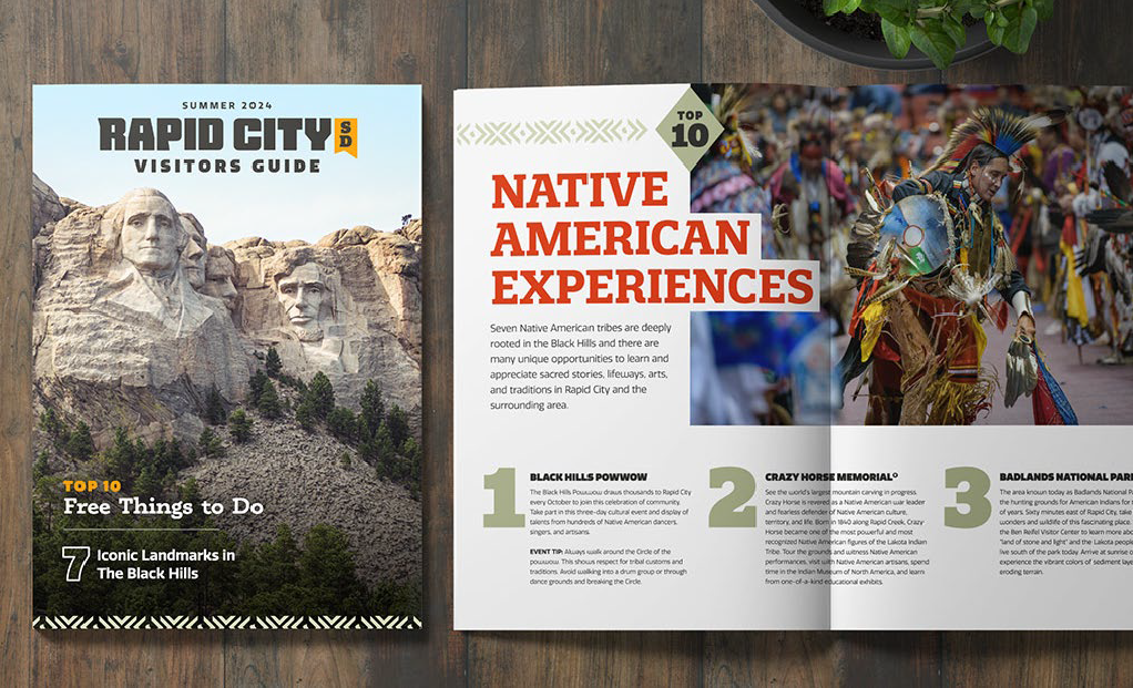 Visit Rapid City - Visual Identity Branding 2024 Visitor Guide Mockup Example | Simpleview Inc