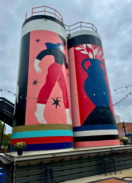 The Bakery District in Fort Smith features vibrant hand-painted murals.