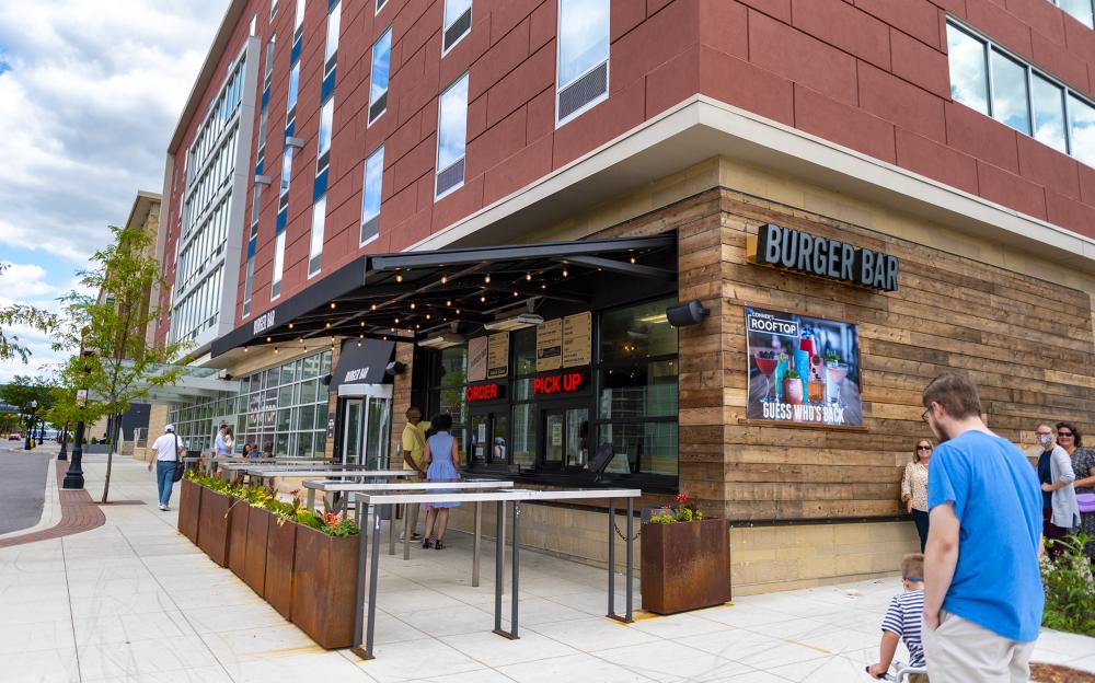 Families at Burger Bar in downtown Fort Wayne