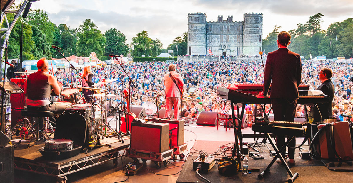 A photo from the stage at Camp Bestival looking out to the crowd