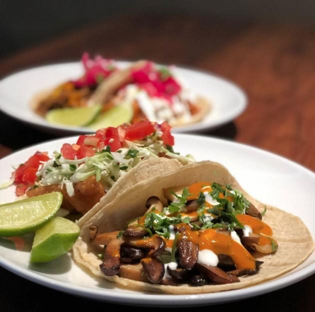 Plate of tacos stuffed with steak and cheese