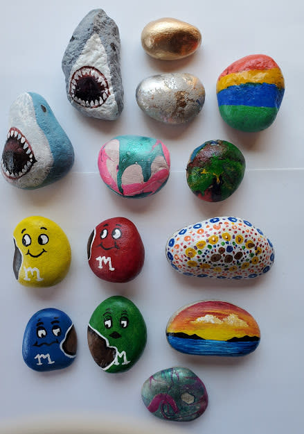 You might find these painted rocks, by Kristen Quimby, in the Stevens Point Area