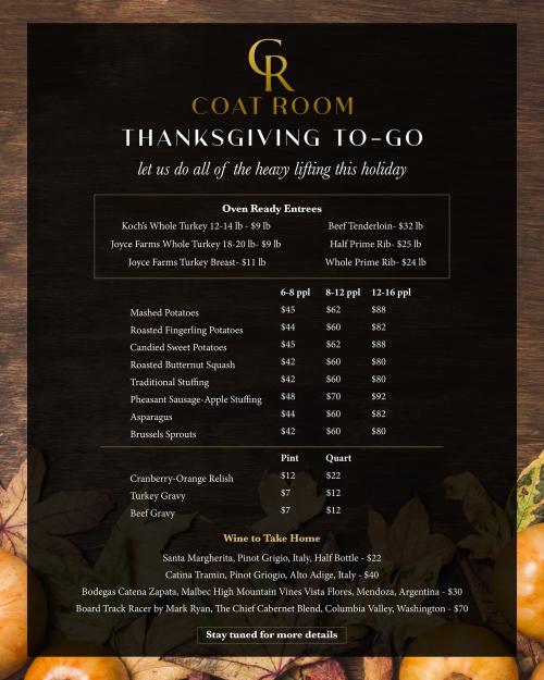 thanksgiving menu