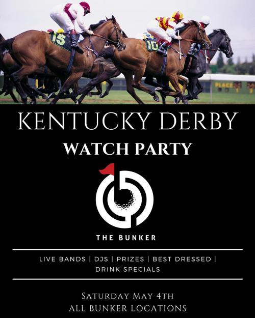 promotional flyer for derby watch party