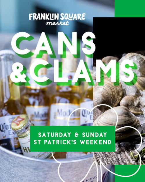 st patricks day flyer with clams
