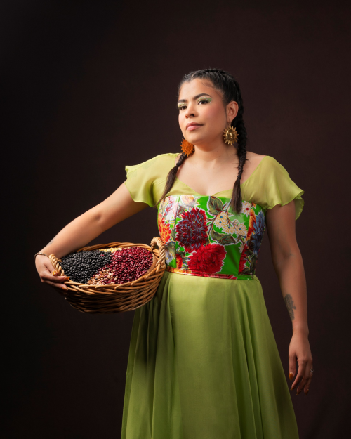 “Mercado” (2024), plastic corset with chiff on dress