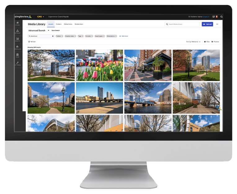 Experience Grand Rapids' digital asset management system open on a desktop computer.