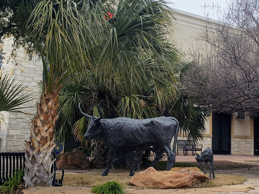 Las Colinas Village Shopping Center- TX Steer and Calf