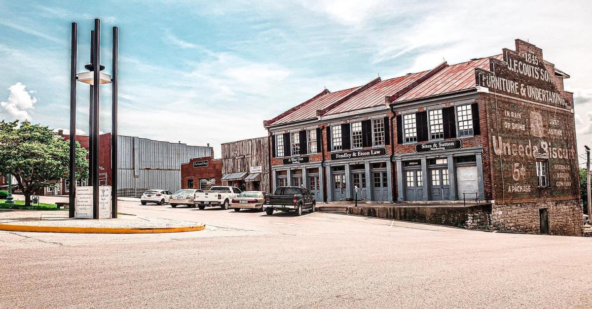 Collection of historic buildings and an eternal flame