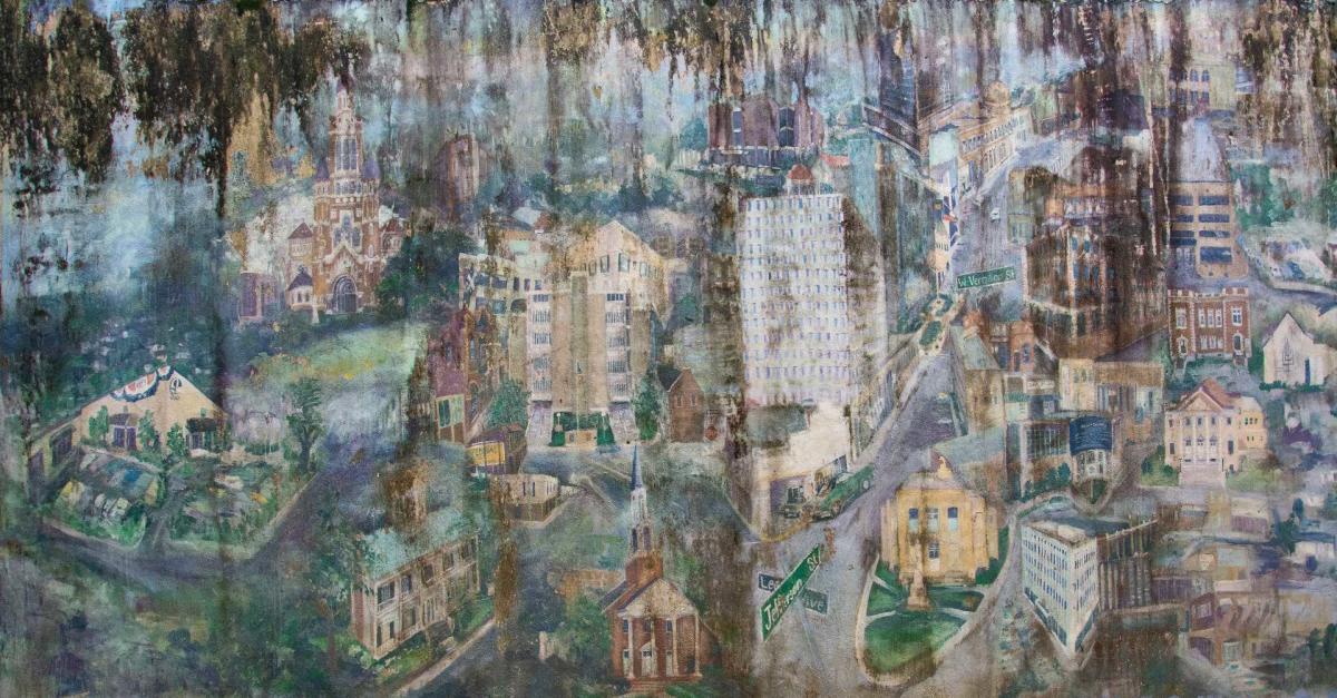 Mural by Tanya Falgout titled "Downtown Reawakening"