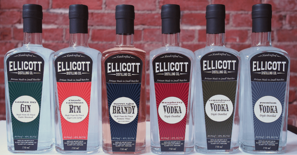 Ellicott City Distilling Bottles Of Vodka