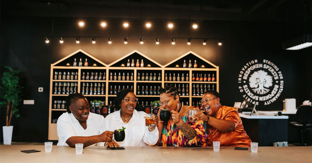 4 women at Bespoken Distillery Lexington, KY