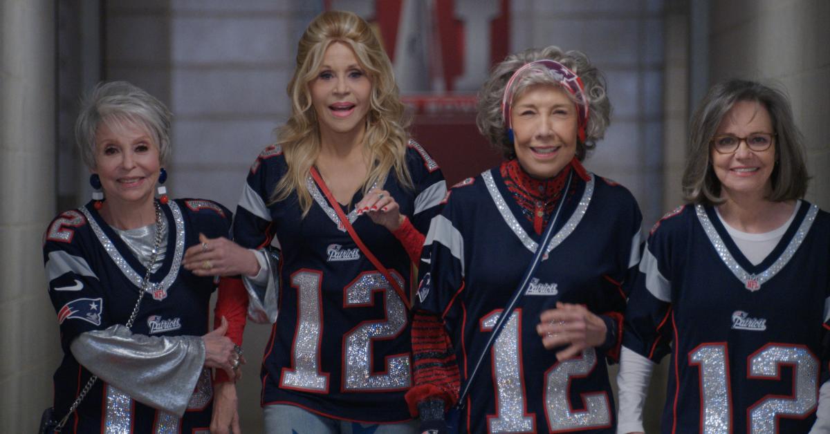 Rita Moreno, Jane Fonda, Lily Tomlin and Sally Field appear in a scene from their movie "80 For Brady" which will serve as the 2023 Palm Springs International Film Festival Opening Night Film as a World Premiere.