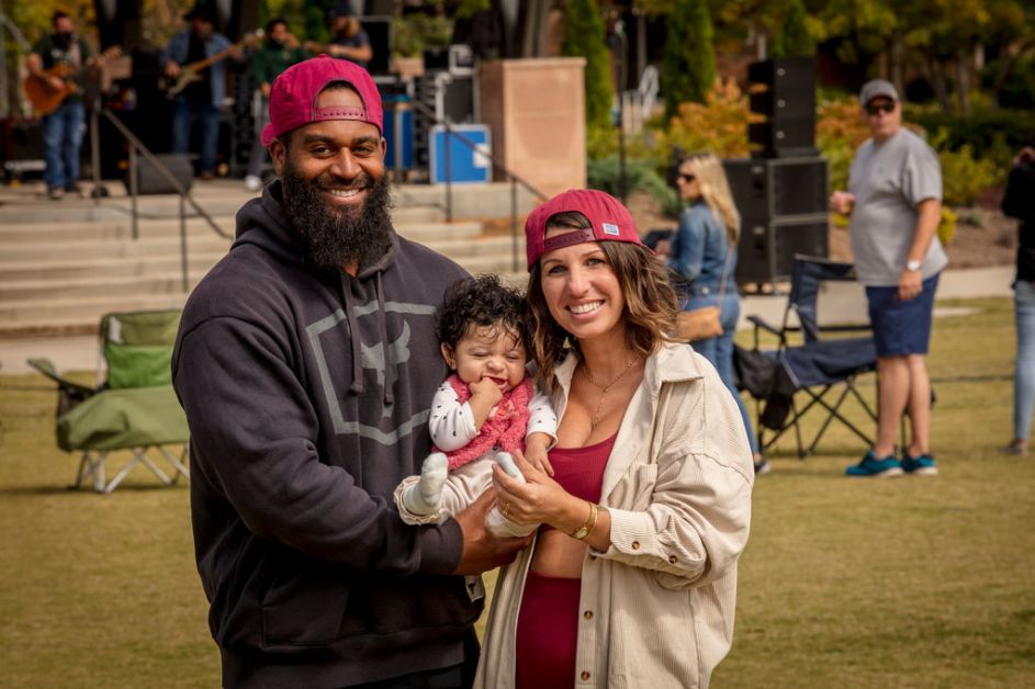 Family at event in park