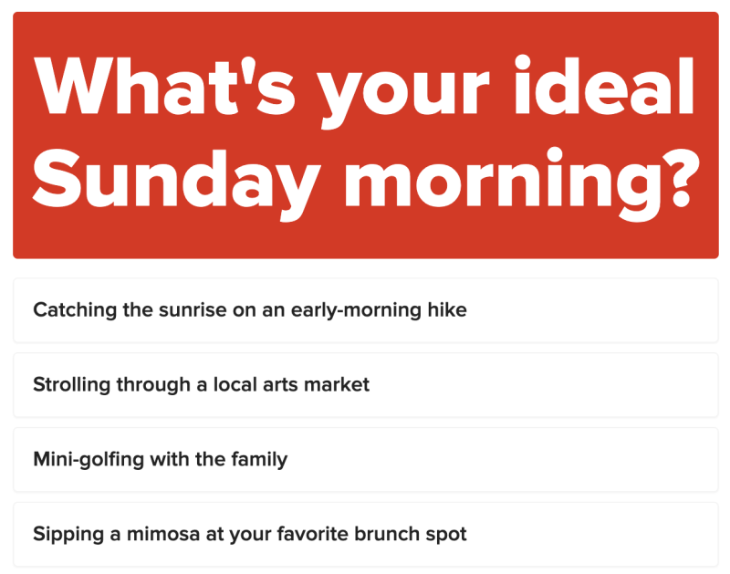 A screenshot of the first question of the What's Your Albuquerque Aesthetic? quiz.