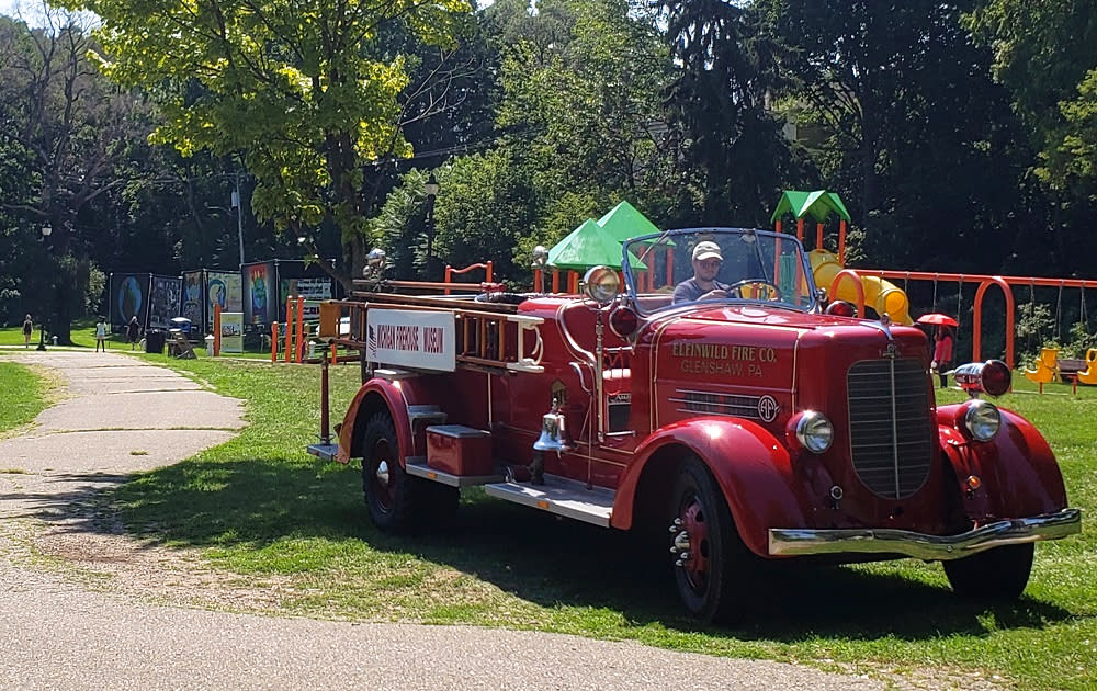 a firetruck at the Firetruck Muster at Riverside Park
