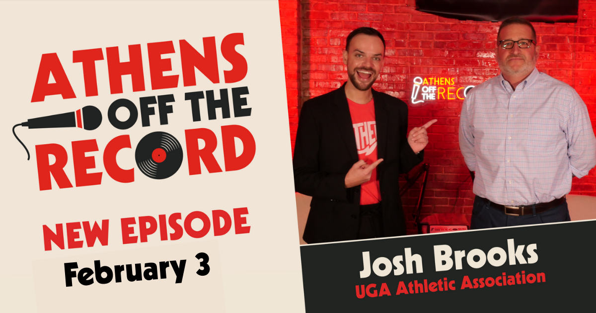 Cameron Jay Harrelson poses with Josh Brooks of UGA athletics.