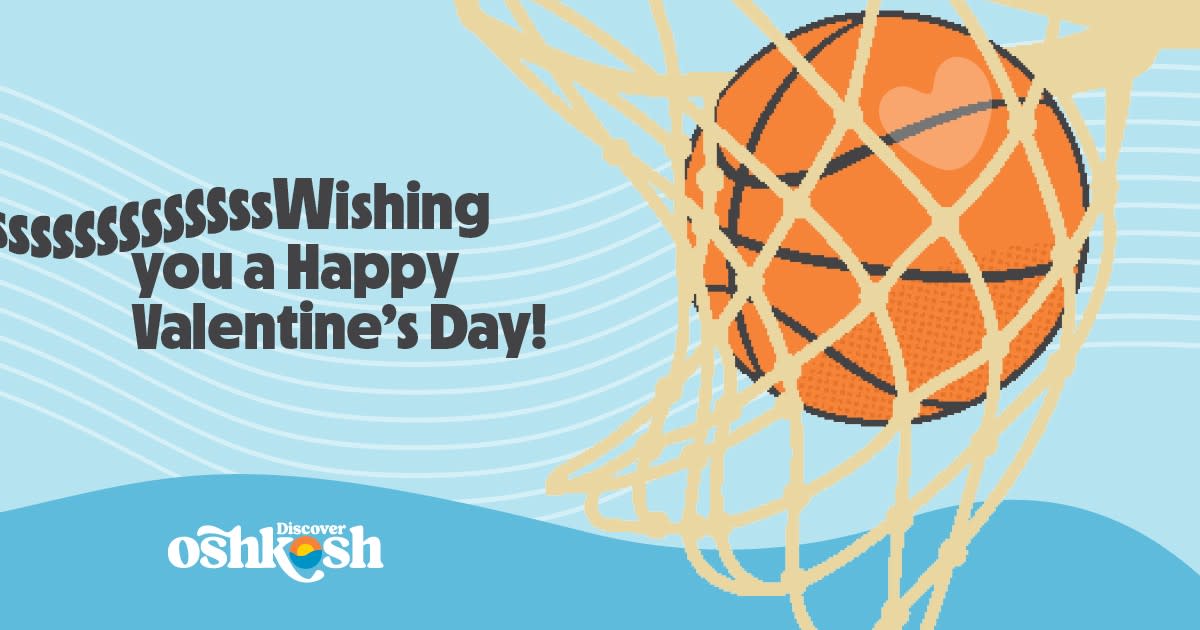 Swishing you a happy Valentine's Day Card Discover Oshkosh