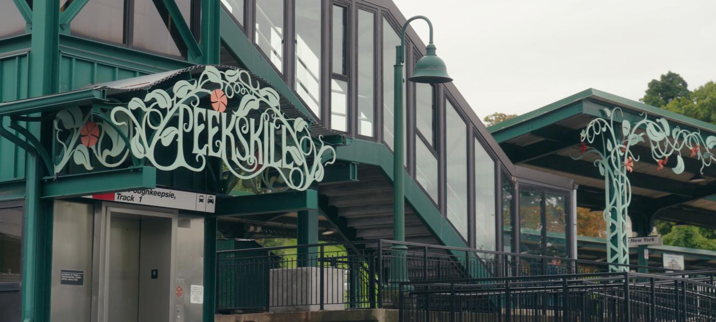The entryway to the Peekskill Train Station for Metro-North Railroad.