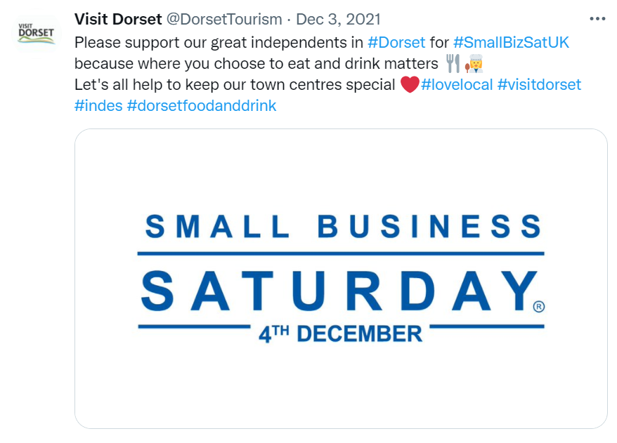 Tweet - Small Business Saturday