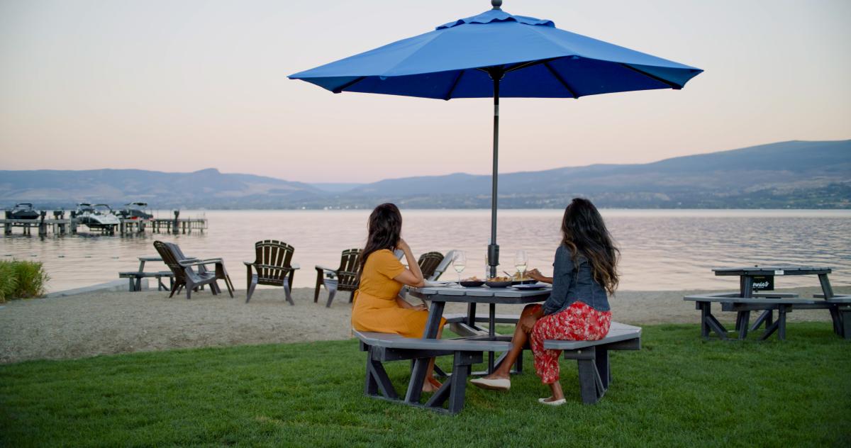 Frind Estate Winery Picnic Tables Beach side