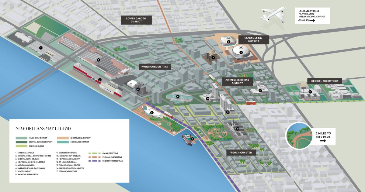 New Orleans Downtown Map - Stylized JPEG