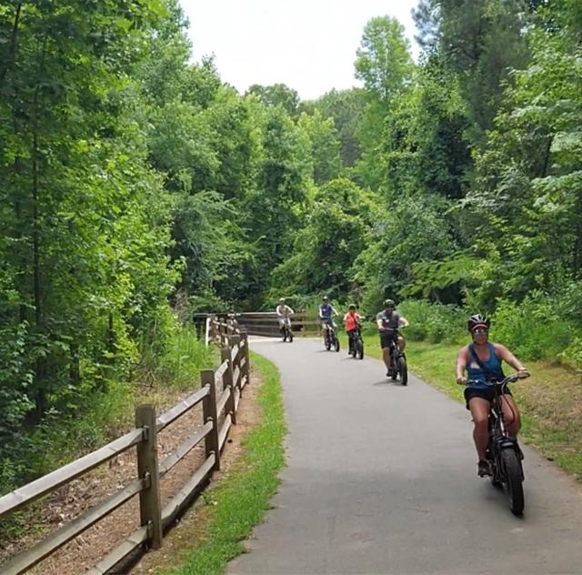 Triangle Adventure Group Riding on Clayton Greenway