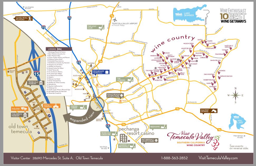 Temecula Winery Map And Directions Temecula Ca 1245