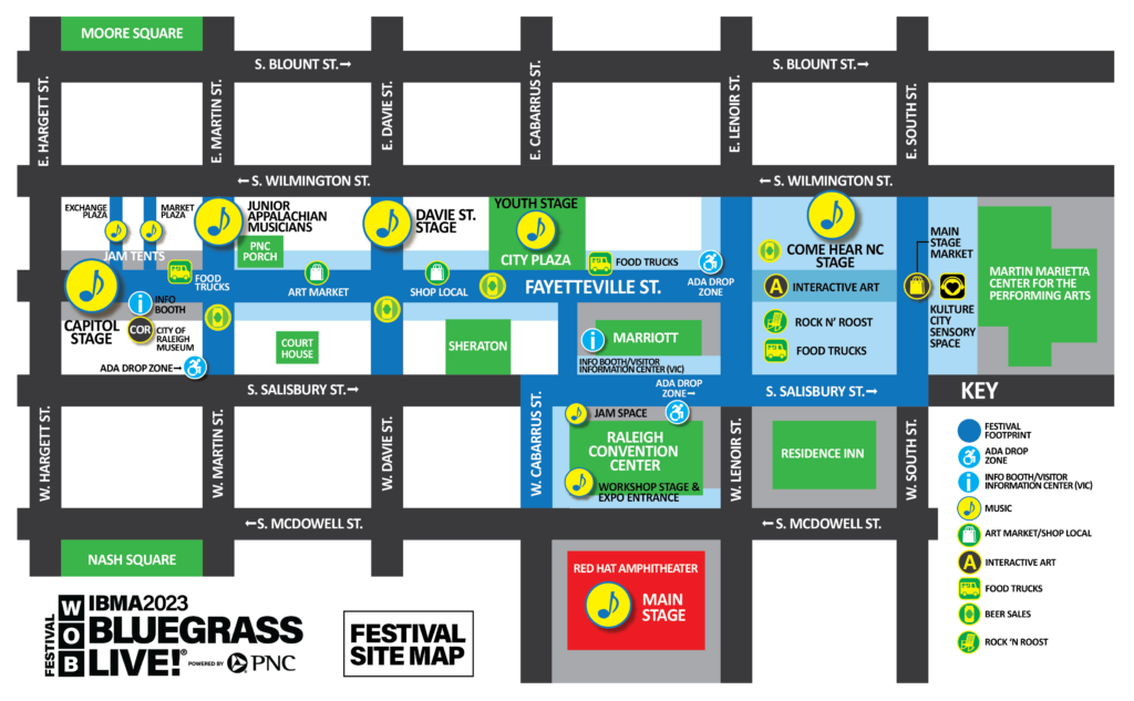IBMA World of Bluegrass 2023 Festival Map