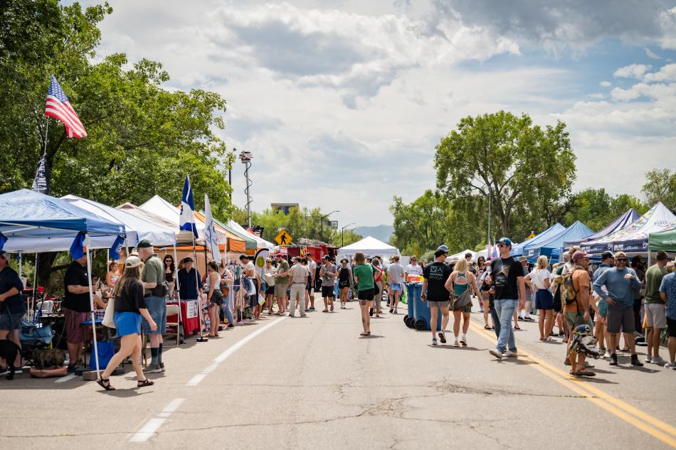 Wide angle of the street during Poudre RiverFest