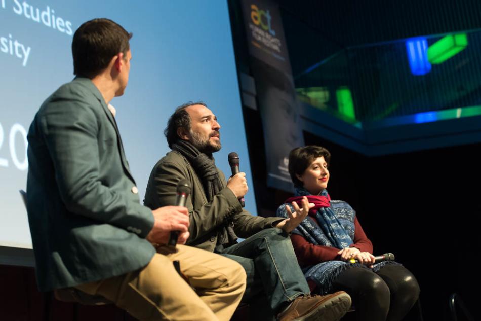 A panelist talking at the ACT Human Rights Film Festival