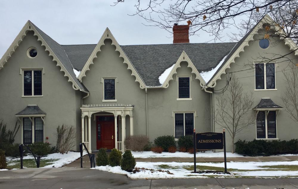Exterior of Admissions office at Hobart and William Smith College, once the home of author Sarah Bradford