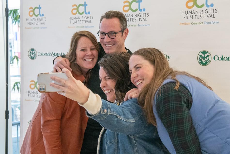 Attendees at ACT Human Rights Film Festival take a selfie