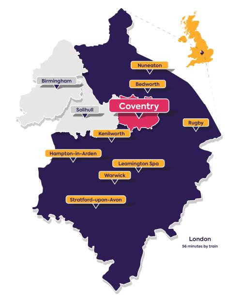 Destination Coventry and Warwickshire Map