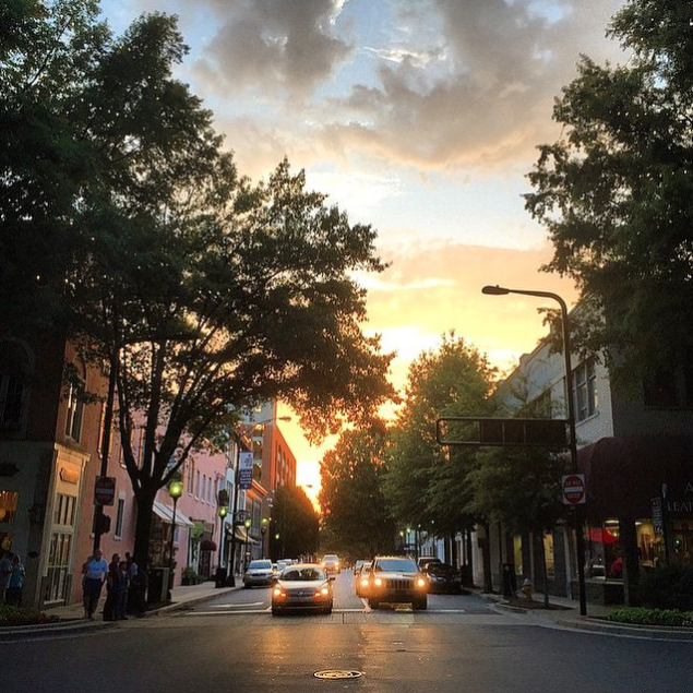 Sunset on Downtown Main Street