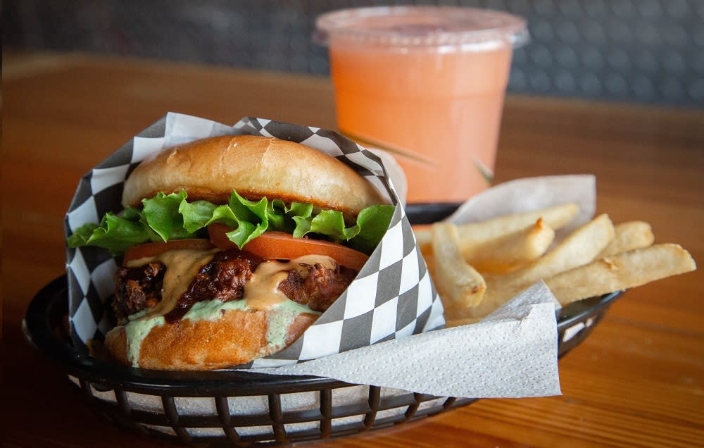 Gora's Grill vegan burger