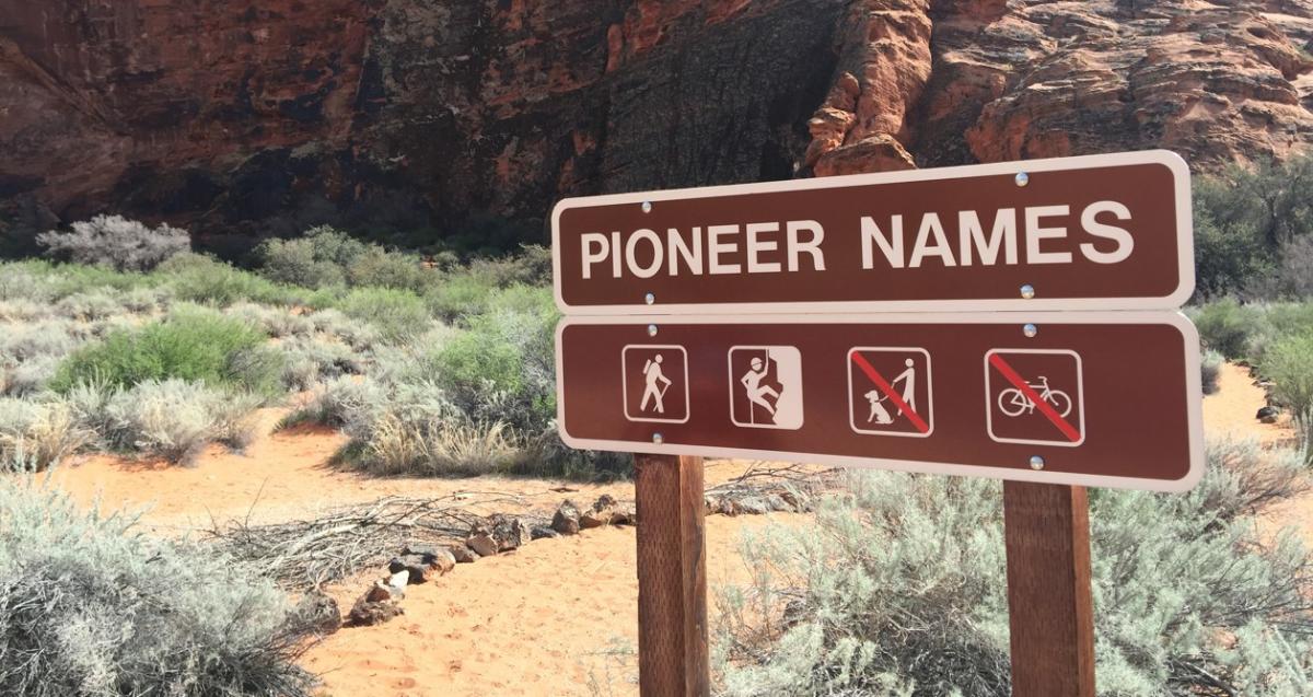 Pioneer Names Trail Sign