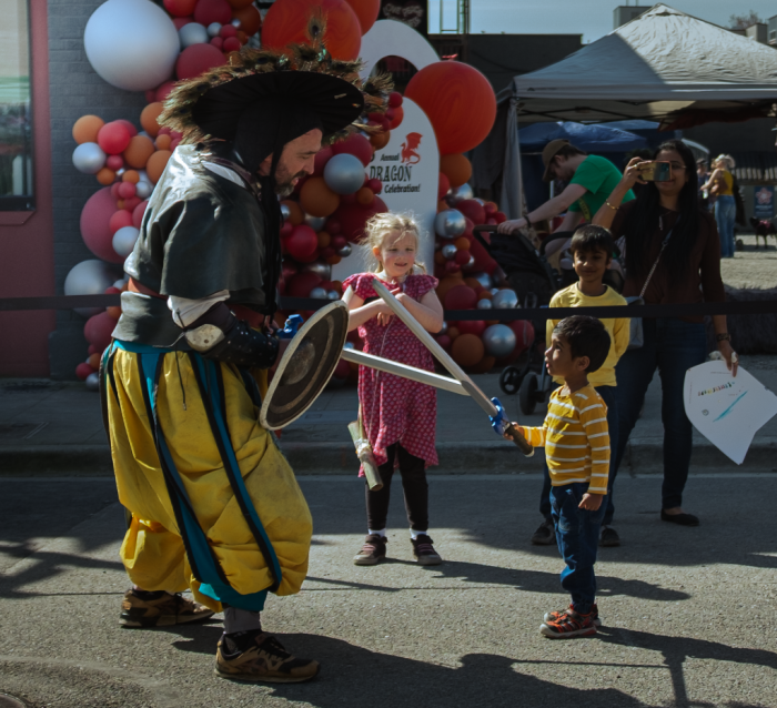 dragon event-knight with kids