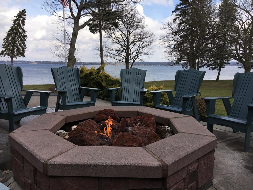 The Belhurst firepit overlooking Seneca Lake