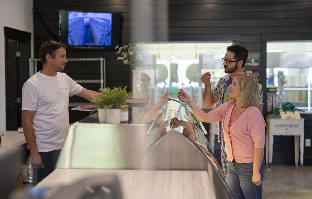 cheese tasting at Gunn's Hill Artisan Cheese