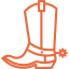 Cowboy boots icon orange