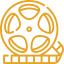 Film reel icon gold