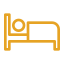 Bed hotel icon gold