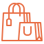 Shopping bags icon orange