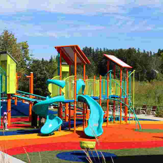 Brightly colored outdoor playground
