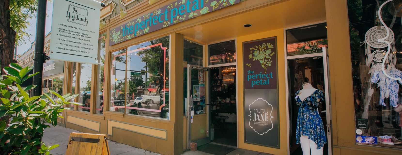 Exterior view of the Perfect Petal retail store in the Highland neighborhood in Denver, Colorado.
