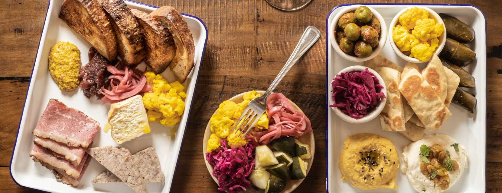 A nosh board at Leven Deli Co. in Denver, Colorado.
