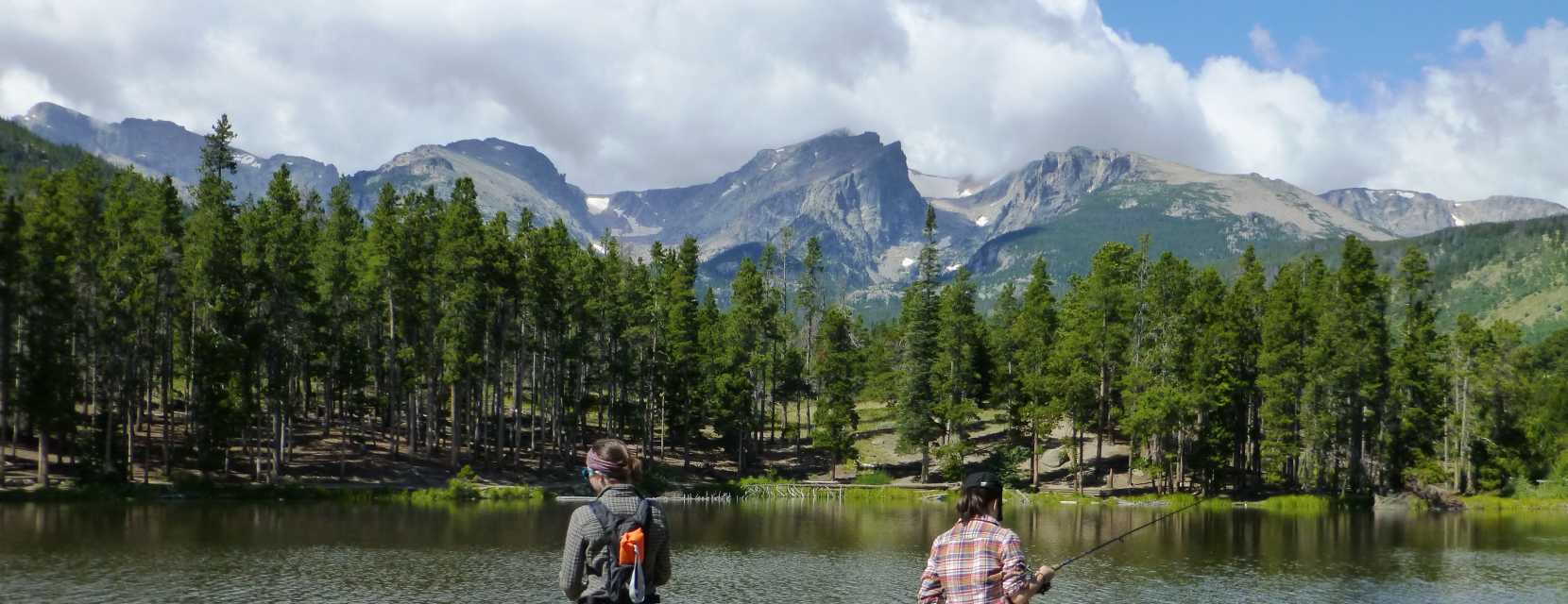 Fishing at a lake in Estes Park, Colorado