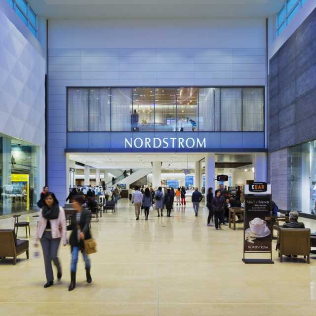 Interior of Yorkdale Shopping Centre, Nordstrom, and Birks