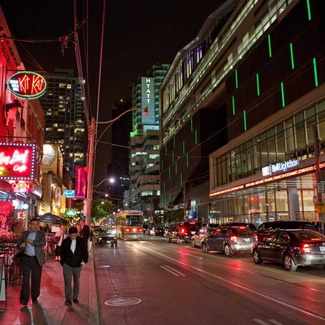 King Street West in Toronto's Entertainment District at night